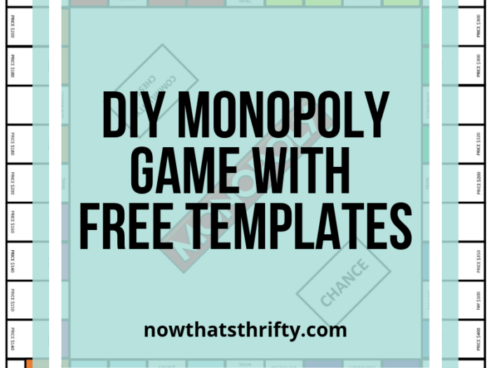 DIY Monopoly Templates