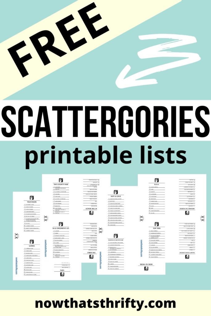 give me a scattergories list
